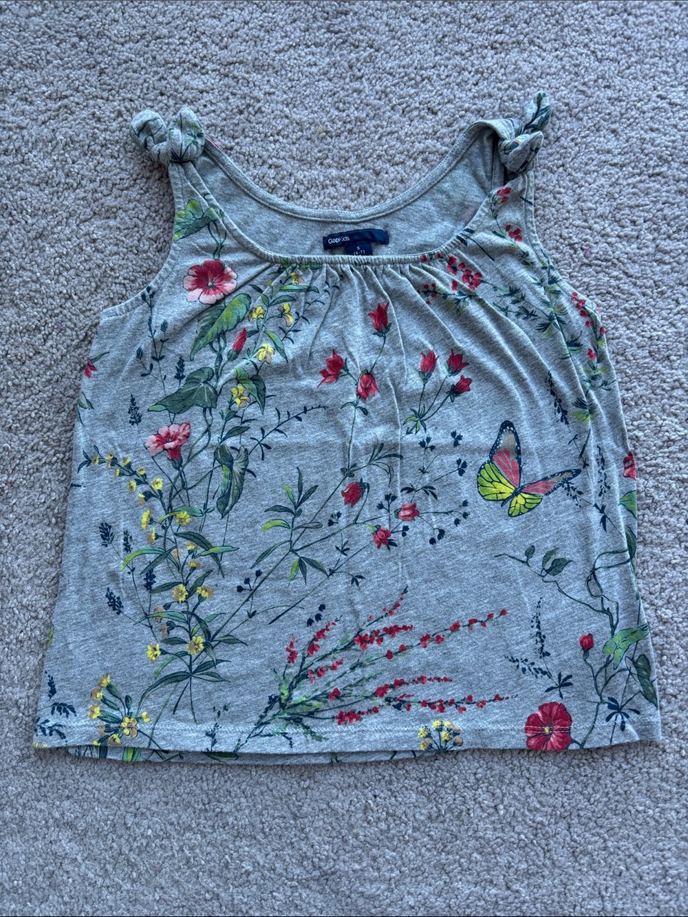 Gap Kids grey floral tank - so cute!